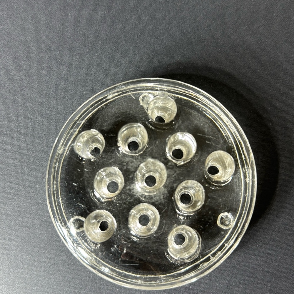 Vintage Clear 11 Hole Glass Flower Frog Floral Stem Arranging